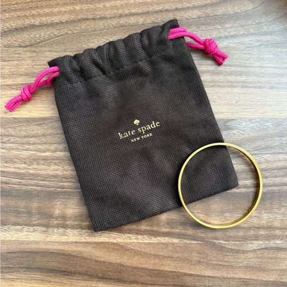 kate spade Jewelry - Kate Spade Draw the Line Black Enamel Gold Bangle Bracelet Idiom Collection NWOT